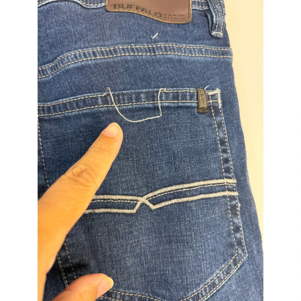 Buffalo David Bitton Jackson Straight Stretch Jeans Men's 36x32 Dark Wash Blue